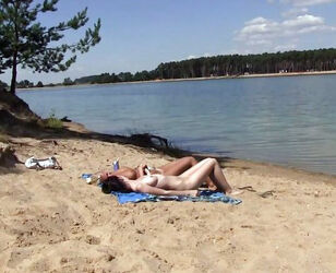 2 super-hot russian teen getting a sunburn on the free